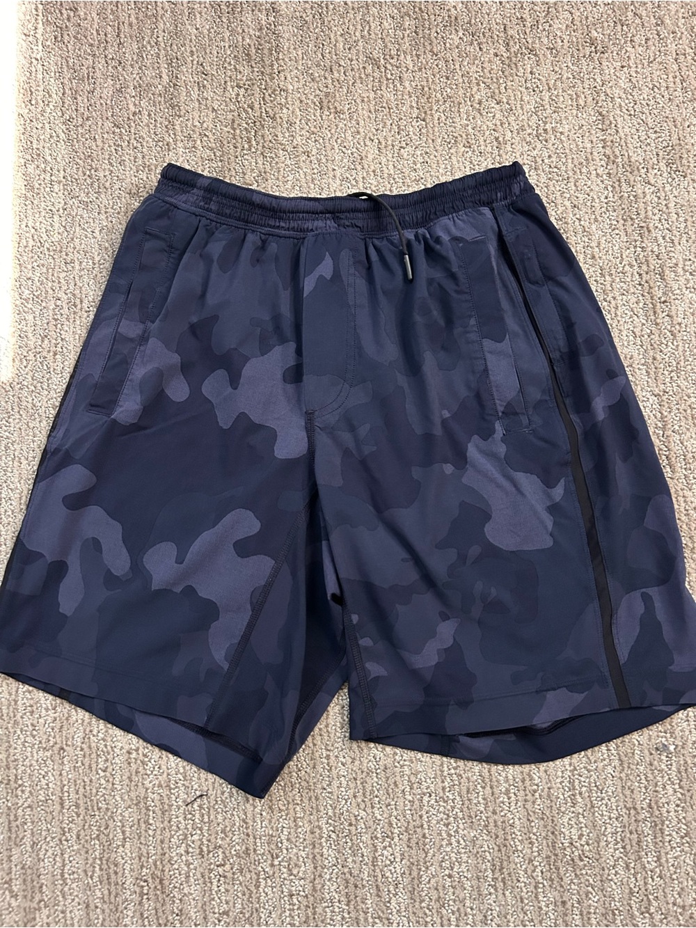 lululemon athletica Men's Navy Blue Camo Athletic Shorts